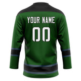 Custom Unisex Kelly Green & Black Pattern Hockey Jersey