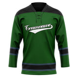 Custom Unisex Kelly Green & Black Pattern Hockey Jersey