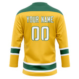 Custom Unisex Yellow & Green Pattern Hockey Jersey