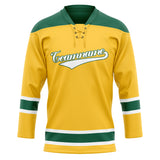 Custom Unisex Yellow & Green Pattern Hockey Jersey