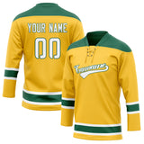 Custom Unisex Yellow & Green Pattern Hockey Jersey