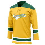 Custom Unisex Yellow & Green Pattern Hockey Jersey