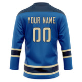 Custom Unisex Royal & Navy Pattern Hockey Jersey