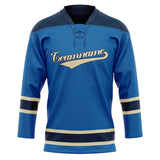 Custom Unisex Royal & Navy Pattern Hockey Jersey