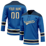 Custom Unisex Royal & Navy Pattern Hockey Jersey