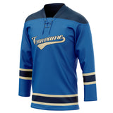 Custom Unisex Royal & Navy Pattern Hockey Jersey