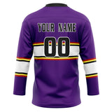 Custom Unisex Purple & White Pattern Hockey Jersey