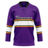 Custom Unisex Purple & White Pattern Hockey Jersey