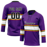 Custom Unisex Purple & White Pattern Hockey Jersey