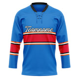 Custom Unisex Blue & Red Pattern Hockey Jersey