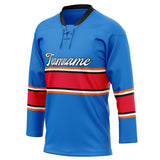 Custom Unisex Blue & Red Pattern Hockey Jersey