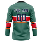 Custom Unisex Green & Red Pattern Hockey Jersey