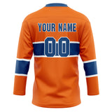 Custom Unisex Orange & Royal Pattern Hockey Jersey