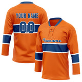 Custom Unisex Orange & Royal Pattern Hockey Jersey