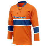 Custom Unisex Orange & Royal Pattern Hockey Jersey