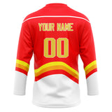 Custom Unisex Red & White Pattern Hockey Jersey