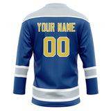 Custom Unisex Royal & Gray Pattern Hockey Jersey