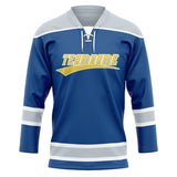 Custom Unisex Royal & Gray Pattern Hockey Jersey