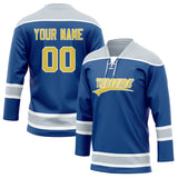 Custom Unisex Royal & Gray Pattern Hockey Jersey