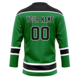 Custom Unisex Kelly Green & Black Pattern Hockey Jersey