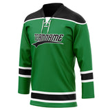 Custom Unisex Kelly Green & Black Pattern Hockey Jersey