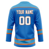 Custom Unisex Blue & Light Blue Pattern Hockey Jersey