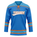 Custom Unisex Blue & Light Blue Pattern Hockey Jersey