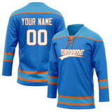 Custom Unisex Blue & Light Blue Pattern Hockey Jersey