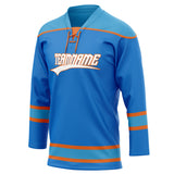 Custom Unisex Blue & Light Blue Pattern Hockey Jersey