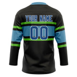 Custom Unisex Black & Blue Pattern Hockey Jersey