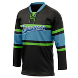 Custom Unisex Black & Blue Pattern Hockey Jersey