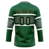 Custom Unisex Green & Gray Pattern Hockey Jersey