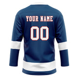 Custom Unisex Navy & White Pattern Hockey Jersey