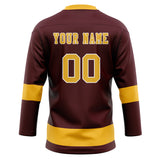 Custom Unisex Brown & Gold Pattern Hockey Jersey