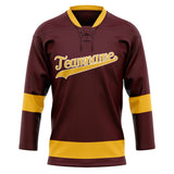 Custom Unisex Brown & Gold Pattern Hockey Jersey