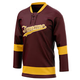 Custom Unisex Brown & Gold Pattern Hockey Jersey