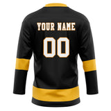 Custom Unisex Black & Gold Pattern Hockey Jersey