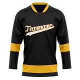 Custom Unisex Black & Gold Pattern Hockey Jersey