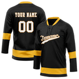 Custom Unisex Black & Gold Pattern Hockey Jersey