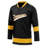 Custom Unisex Black & Gold Pattern Hockey Jersey