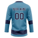 Custom Unisex Blue & Navy Pattern Hockey Jersey