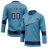 Custom Unisex Blue & Navy Pattern Hockey Jersey