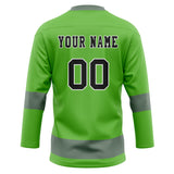 Custom Unisex Green & Gray Pattern Hockey Jersey