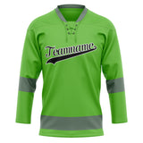 Custom Unisex Green & Gray Pattern Hockey Jersey