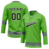 Custom Unisex Green & Gray Pattern Hockey Jersey