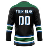 Custom Unisex Black & Green Pattern Hockey Jersey