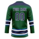 Custom Unisex Green & Purple Pattern Hockey Jersey