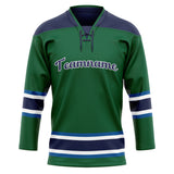 Custom Unisex Green & Purple Pattern Hockey Jersey