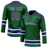 Custom Unisex Green & Purple Pattern Hockey Jersey