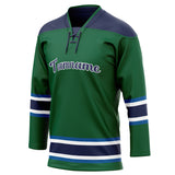 Custom Unisex Green & Purple Pattern Hockey Jersey